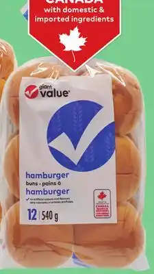 Giant Tiger Giant Value Hamburger Buns offer
