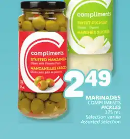 Marché Bonichoix COMPLIMENTS PICKLES offer