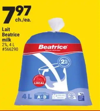 Giant Tiger Lait Beatrice milk offer