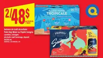 Maxi BOISSON DE MALT ALCOOLISÉE PALM BAY MIXER OU PEPITO SANGRIA | ALCOHOLIC MALT BEVERAGE, 15X355 ML offer