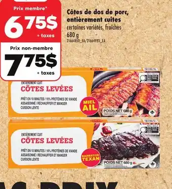 Maxi CÔTES DE DOS DE PORC, ENTIÈREMENT CUITES, 680 G offer