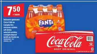 Maxi BOISSONS GAZEUSES COCA-COLA OU CANADA DRY | SOFT DRINKS, 8X300 ML/12X355 ML offer