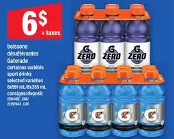 Maxi BOISSONS DÉSALTÉRANTES GATORADE | SPORT DRINKS, 6X591 ML/8X355 ML offer