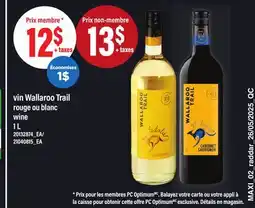 Maxi VIN WALLAROO TRAIL ROUGE OU BLANC | WINE, 1 L offer