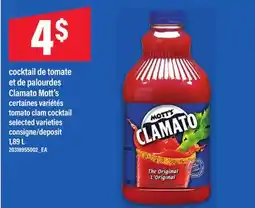 Maxi COCKTAIL DE TOMATE ET DE PALOURDES CLAMATO MOTT'S | TOMATO CLAM COCKTAIL, 1,89 L offer
