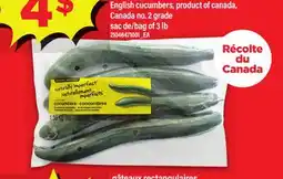 Maxi CONCOMBRES ANGLAIS NATURELLEMENT IMPARFAITS SANS NOM | ENGLISH CUCUMBERS, SAC DE/BAG OF 3 LB offer