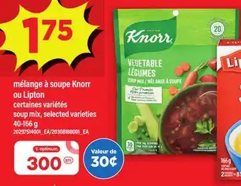 Maxi MÉLANGE À SOUPE KNORR OU LIPTON | SOUP MIX, 40-166 G offer