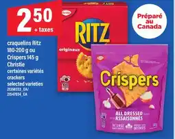 Maxi CRAQUELINS RITZ, 180-200 G OU CRISPERS, 145 G CHRISTIE | CRACKERS offer