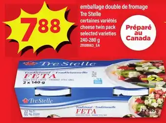 Maxi EMBALLAGE DOUBLE DE FROMAGE TRE STELLE | CHEESE TWIN PACK, 240-280 G offer
