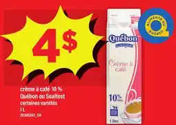 Maxi CRÈME À CAFÉ 10% QUÉBON OU SEALTEST, 1 L offer