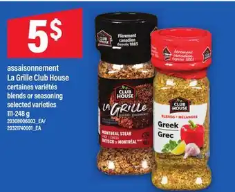 Maxi ASSAISONNEMENT LA GRILLE CLUB HOUSE | BLENDS OR SEASONING, 111-248 G offer