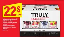 Maxi BOISSON DE MALT ALCOOLISÉE TRULY HARD SELTZER | ALCOHOLIC MALT BEVERAGE, 12X355 ML offer