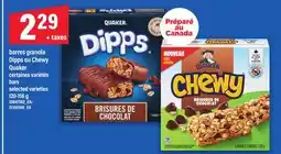 Maxi BARRES GRANOLA DIPPS OU CHEWY QUAKER | BARS 120-156 G offer