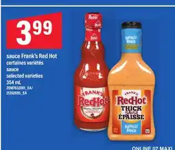 Maxi SAUCE FRANK'S RED HOT | SAUCE, 354 ML offer