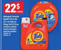 Maxi LESSIVE LIQUIDE TIDE, 3, 46/3, 9 L OU PODS OU FLINGS, 45/UN. | LAUNDRY DETERGENT offer