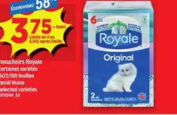 Maxi MOUCHOIRS ROYALE | FACIAL TISSUE, 6X72/100 FEUILLES offer