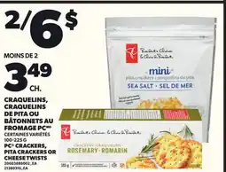 Provigo PC CRACKERS, PITA CRACKERS OR CHEESE TWISTS, 100-225 G offer