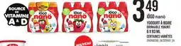Provigo ÏOGO NANÖ DRINKABLE YOGURT, 6 X 93 ML offer