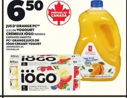 Provigo PC ORANGE JUICE OR IÖGO CREAMY YOGURT offer