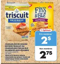 Provigo TRISCUITS WHOLE GRAIN CRACKERS OR WHEAT THINS OR VEGETABLE THINS CRACKERS, 175-2000 G offer