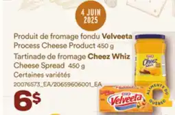 Provigo VELVEETA, 450 G CHEEZ WHIZ, 450 G offer