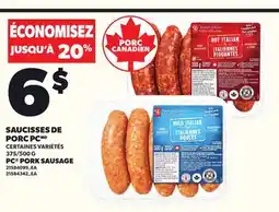 Provigo PC PORK SAUSAGE, 375/500 G offer