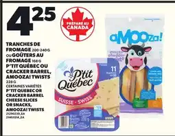 Provigo CRACKER BARREL CHEESE SLICES, 200-240 G OR SNACKS, 168 G, AMOOZA! TWISTS, 228 G offer