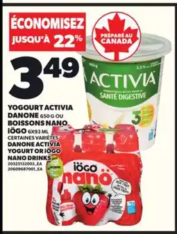 Provigo DANONE ACTIVIA YOGURT OR iiÖGO NANO DRINKS, 6X93 ML offer