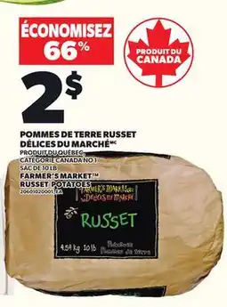 Provigo FARMER'S MARKET RUSSET POTATOES, SAC DE 10 LB offer