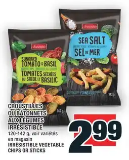Super C CROUSTILLES OU BÂTONNETS AUX LÉGUMES IRRÉSISTIBLE | IRRÉSISTIBLE VEGETABLE CHIPS OR STICKS offer