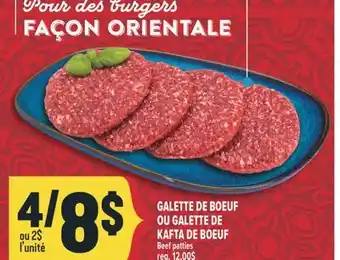 Marché Adonis GALETTE DE BOEUF OU GALETTE DE KAFTA DE BOEUF | Beef patties offer