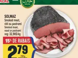 Marché Adonis SMOKED MEAT, RÔTI OU PASTRAMI SOLMAZ | SOLMAZ SMOKED MEAT, ROAST OR PASTRAMI offer