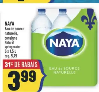 Marché Adonis NAYA EAU DE SOURCE NATURELLE, CONSIGNE | NATURAL SPRING WATER offer