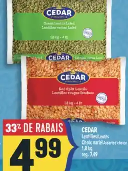 Marché Adonis CEDAR LENTILLES/LENTILS offer