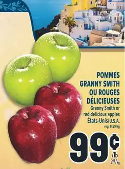 Marché Adonis POMMES GRANNY SMITH OU ROUGES DÉLICIEUSES | GRANNY SMITH OR RED DELICIOUS APPLES offer