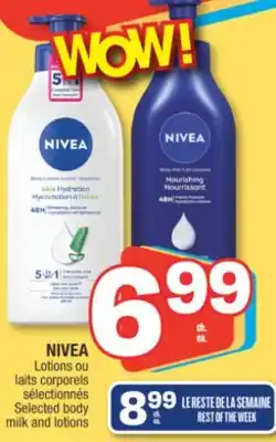 Jean Coutu NIVEA Selected body milk and lotions offer