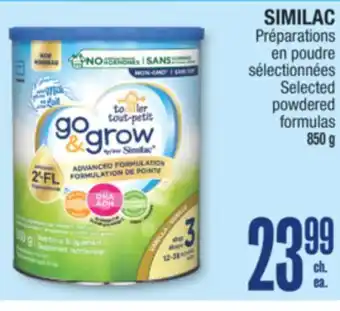 Jean Coutu SIMILAC Selected powdered formulas offer