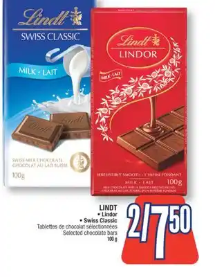 Jean Coutu LINDT, Lindor, Swiss Classic Selected chocolate bars offer