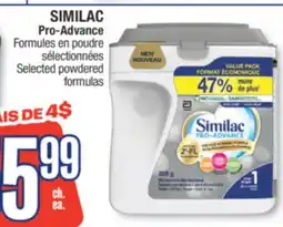 Jean Coutu SIMILAC Selected powdered formulas offer