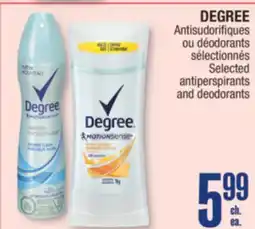 Jean Coutu DEGREE Selected antiperspirants and deodorants offer
