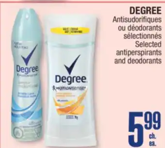 Jean Coutu DEGREE Selected antiperspirants and deodorants offer