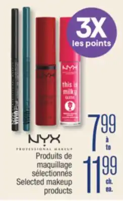 Jean Coutu NYX Selected makeup products offer