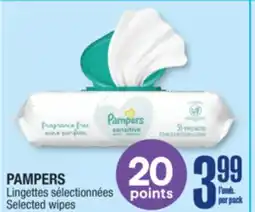 Jean Coutu PAMPERS Selected wipes offer