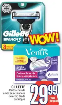 Jean Coutu GILLETTE Selected blade cartridges offer