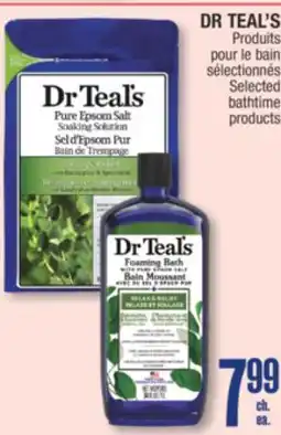 Jean Coutu DR TEAL'S Selected bathtime products offer