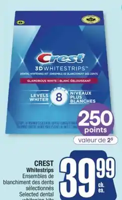 Jean Coutu CREST Whitestrips Selected dental whitening kits offer
