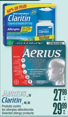 Jean Coutu AERIUS, CLARITIN Selected allergy products offer
