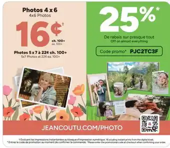 Jean Coutu Photos 4 x 6 offer