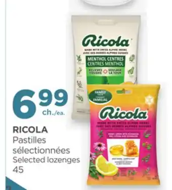 Proxim RICOLA Selected lozenges offer