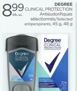 Proxim DEGREE CLINICAL PROTECTION Selected antiperspirants offer